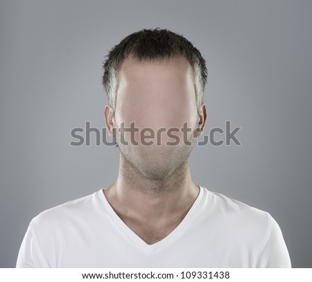 Faceless person portrait or real social media icon