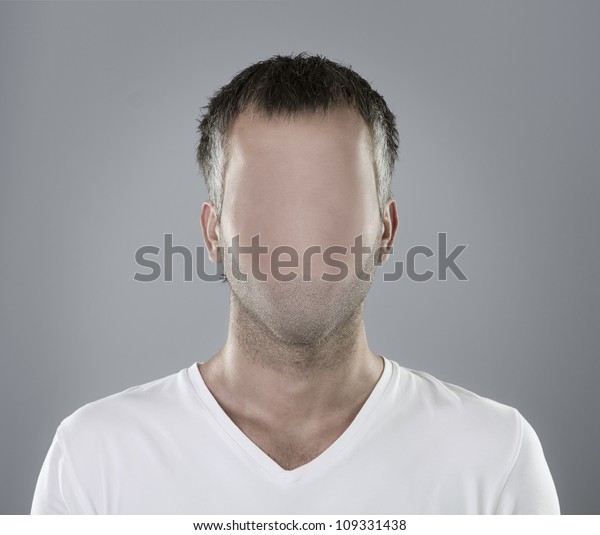 faceless person with glasses