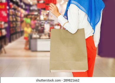 Faceless Shot Of Muslim Woman On Shopping