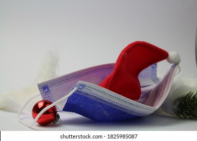 Facemask With Christmas Decoration Showing Christmas In Times Of The Pandemic