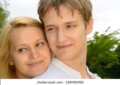 Faces Of A Happy Couple Of White Eastern European Descent Toronto, Ontario, Canada - June 25, 2011 With Model Releases