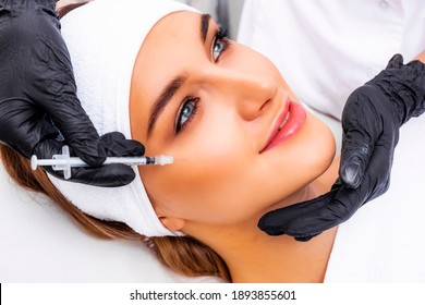 Facial contouring procedure photo. Facial rejuvenation injection. Hyaluronic acid Fillers. - Shutterstock ID 1893855601