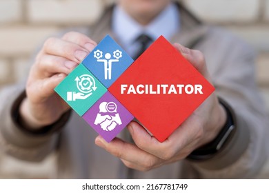 Facilitation Business Concept. Facilitating Training Service. Facilitator Help. Facilitate Dispute And Disagreements.