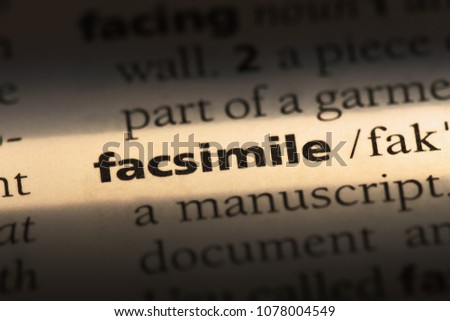 facsimile word in a dictionary. facsimile concept