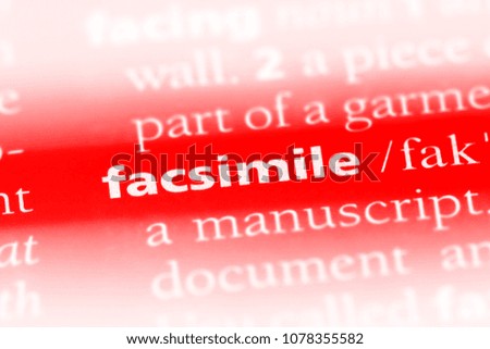 facsimile word in a dictionary. facsimile concept