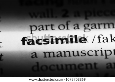 facsimile word in a dictionary. facsimile concept