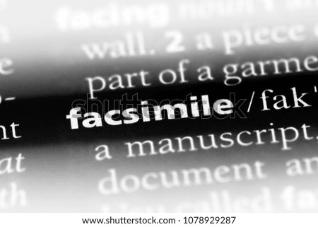 facsimile word in a dictionary. facsimile concept