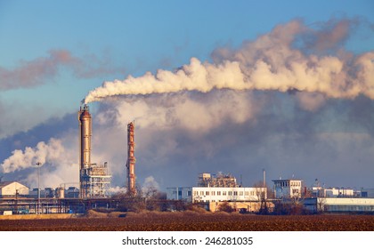 Factory With Air Pollution