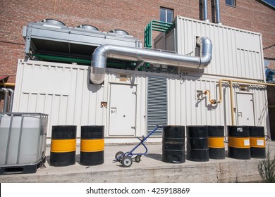 Factory Building Outside. Boiler Room. Power Plant. Substation. Station Of Accumulation Of Energy.