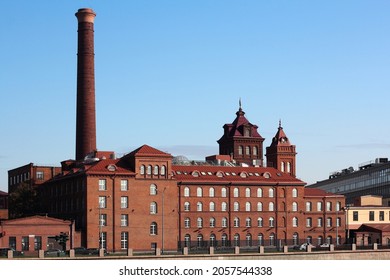 Factory building "Red thread", built of red brick in the 19th century. Russia, St.Peterburg.  - Powered by Shutterstock