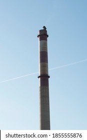 A Factory Chimney Or Flue For Conveying Industrial Exhaust Gases