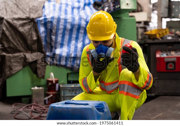 Factory Male Worker Wear Safety Uniform Stock Photo 1975061411 ...