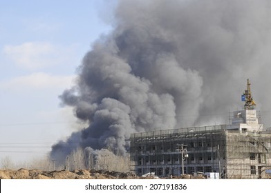 The factory was on fire 