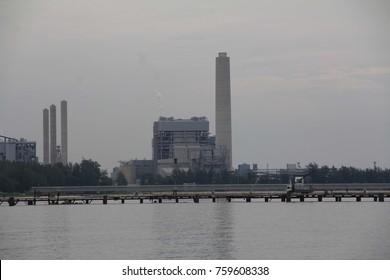 Factory Pollution In The Air Rayong Thailand