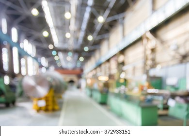 Factory Shop In Bokeh, Defocused Background