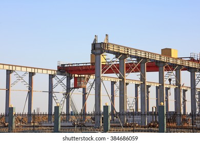 Factory steel beam under construction 