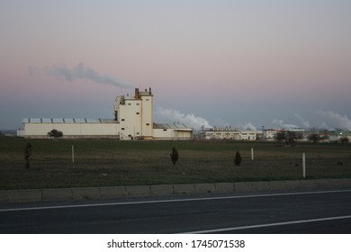 Factory View, Factory Wide Shot