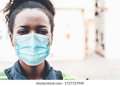 Factory Workers With Face Mask Protect From Outbreak Of Coronavirus Disease 2019 Or COVID-19. Concept Of Protective Action And Quarantine To Stop Spreading Of Coronavirus Disease 2019 Or COVID-19.