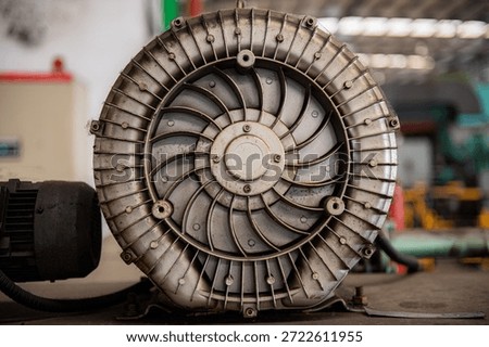 The factory workshop blower is in operation
