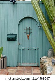 Faded Aqua Craftsman Style Arch Doorway