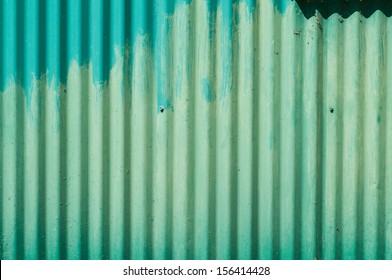 Faded Green Metal Wall