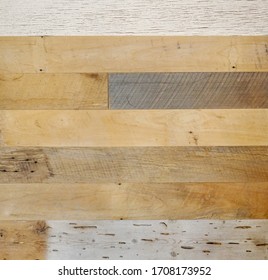 Faded Reclaimed Wood Surface With Aged Boards. Wooden Planks With Grain And Texture. 