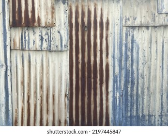 Faded, Yellow, Rusted, Metal Siding