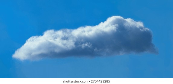 A fading, dissolving feather cloud. A cirrus clouds against a blue background. Relaxed cotton wool distributes the smoke into a loose structure. Light fluffy texture on a warm summer day.