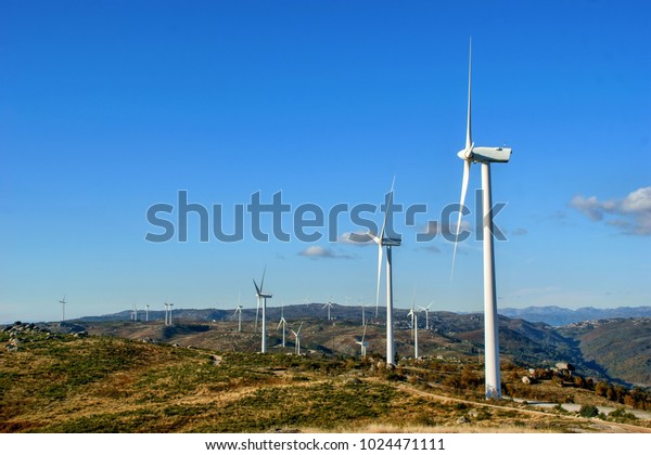 Wind energy in Fafe mountains, Portugal