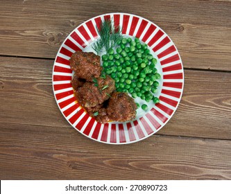 Faggot - traditional dish in the UK.traditionally made from pig's heart, liver and fatty belly meat or bacon minced together