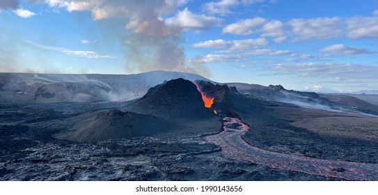 Fagradalsfjall Volcano Eruption Iceland Stock Photo 1990143656 ...