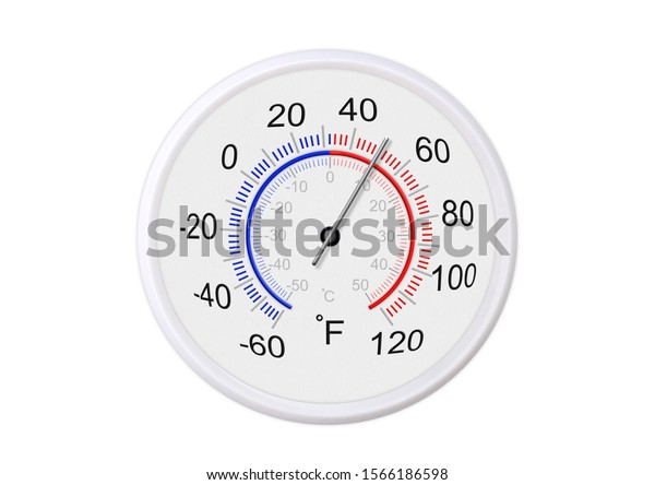 Fahrenheit Celsius Scale White Round Thermometer Stock Photo Edit Now 1566186598