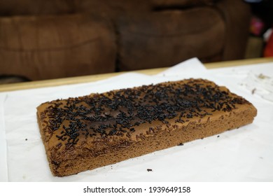 Failed Cake Can Be Short Or Not Rising Well, Not Evenly Cooked Inside, But Already Burnt On Top