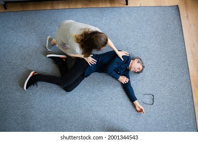 Fainted Elderly Old Man With Heart Attack - Shutterstock ID 2001344543