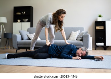 Fainted Elderly Old Man With Heart Attack - Shutterstock ID 2001344546