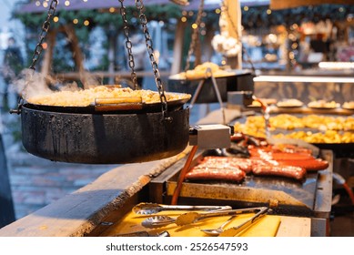 Fair in winter for the New Year and Christmas holidays, food houses in Tallinn Estonia - Powered by Shutterstock