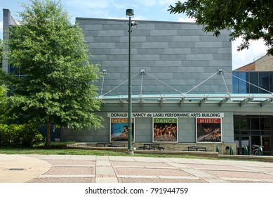 Fairfax, Virginia, July 4, 2017 - View Of The Donald And Nancy De Laski Performing Arts Building On The Main Campus Of George Mason University.