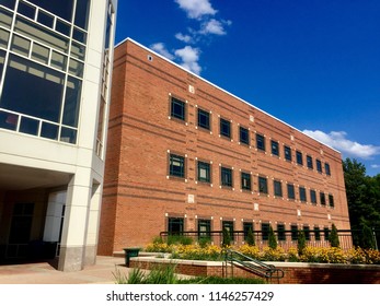 Fairfax, Virginia, USA - July 28, 2018: Exterior View Of George Mason University’s Johnson Center Student Center At The University’s Main Campus.