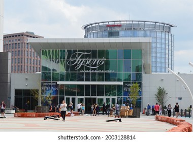 Fairfax, Virginia, USA - June 26, 2015: Local People Outside Tysons Corner Center