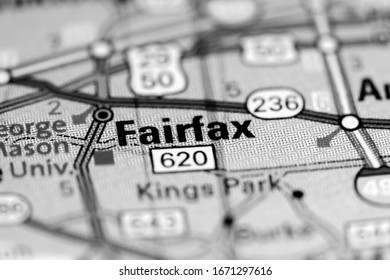 Fairfax. Virginia. USA On A Map