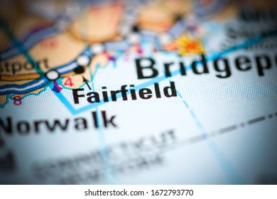 Fairfield. Connecticut. USA On A Geography Map