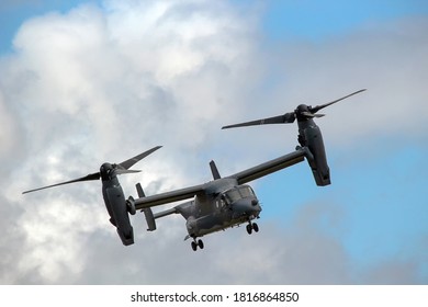 Fairford, Gloucestershire / UK - July 2015: A Bell-Boeing CV-22B Osprey tiltrotor military aircraft