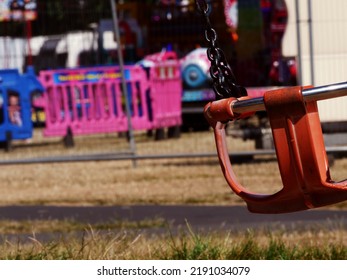 Fairground Chair Swing Ride At Fun Fair Medium Shot Selective Focus