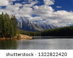 Fairholme Range mountains at Johnson Lake Banff National Park