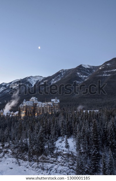 Fairmont Banff Springs Hotel On Cold Stock Photo Edit Now