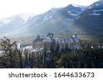 Fairmont Banff Springs Hotel, world famous building in Banff National Park, Alberta, Canada. Winter season.