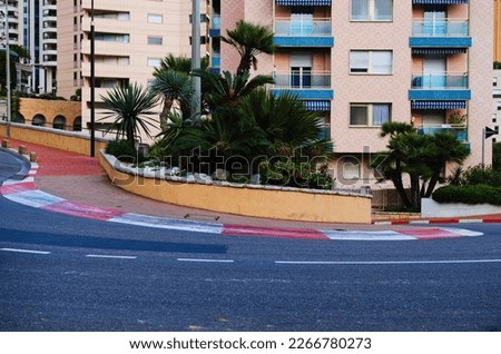 The Fairmont Hairpin or Loews Curve, a famous section of the Monaco Grand Prix and the slowest corner in Formula One. Travel and tourism concept.