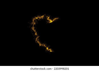 Fairy Gold glowing dust tale. Magic abstract background isolated. Miracle and Magic with Golden glitter Heart  - Powered by Shutterstock