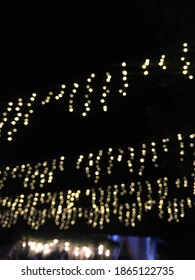 Fairy Light On Wedding Venue, Taken Blurred In The Night