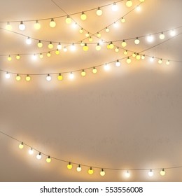 Fairy Lights On The Wall Card ,background